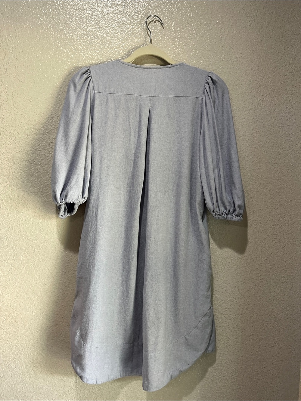 Cynthia Rowley Light Blue Puff Sleeves Babydoll Mini Dress Sz XS Boho TC0228 - Picture 7 of 8